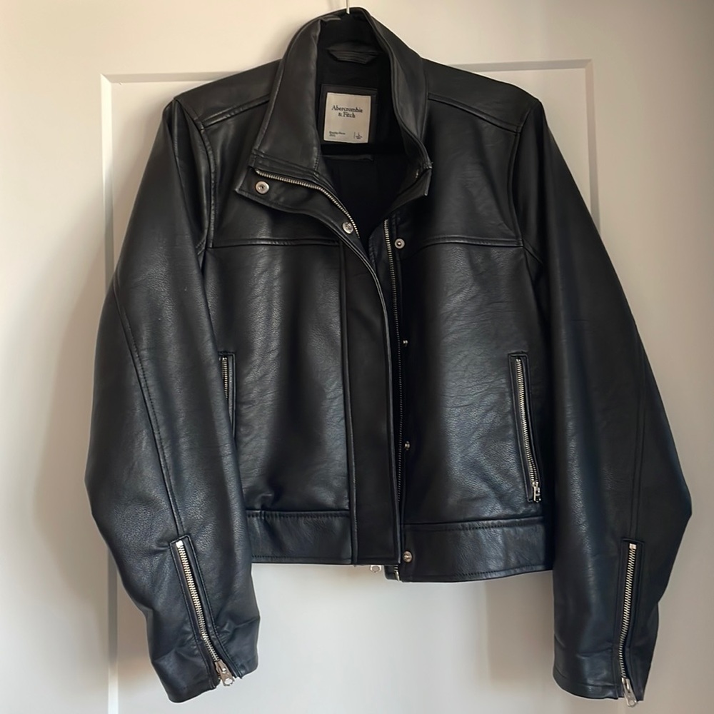 Abercrombie faux leather jacket